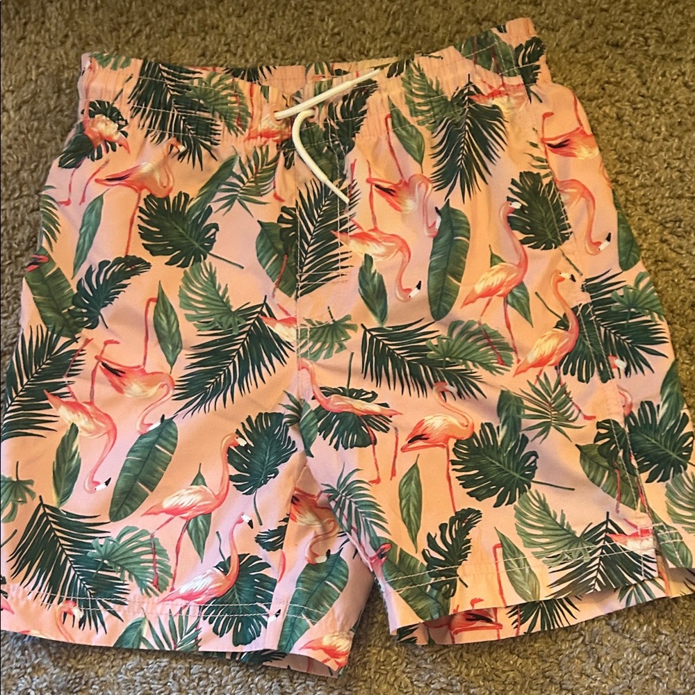 Boys Tropical Flamingo Swim Shorts 10-12